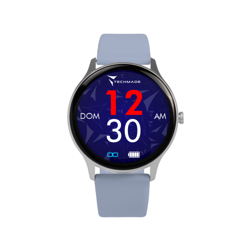 TECHMADE SMARTWATCH TM-DYNAMIC-LBL SILVER case + LIGHT blue