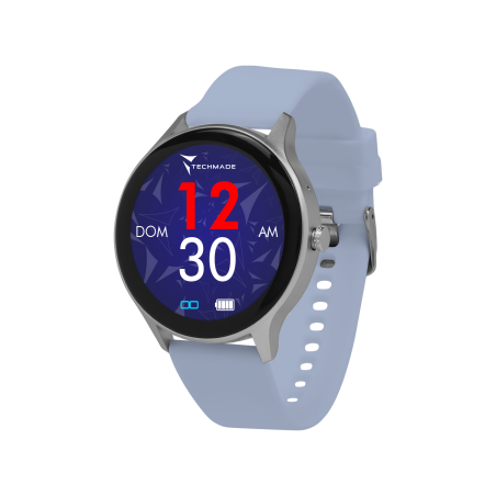 TECHMADE SMARTWATCH TM-DYNAMIC-LBL SILVER case + LIGHT blue