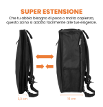 TECHMADE ZAINO HYBRID (31x15x41 CM) NERO