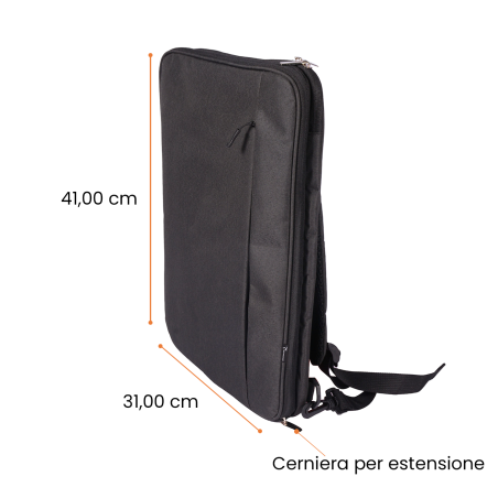 TECHMADE ZAINO HYBRID (31x15x41 CM) NERO