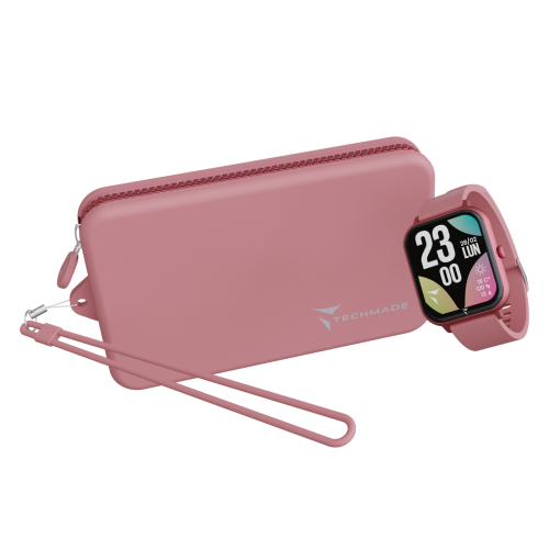 TECHMADE SMARTWATCH PINK + BAG TM-GLOW-PK