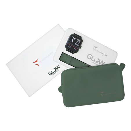 TECHMADE SMARTWATCH DARK GREEN + BAG TM-GLOW-DGR