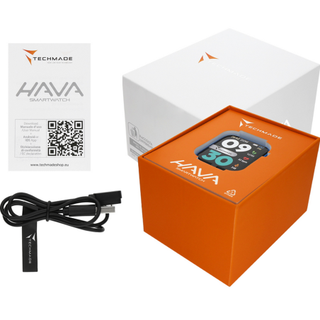 TECHMADE HAVA SMARTWATCH CON FRAME IN ALLUMINIO 1.68" NERO