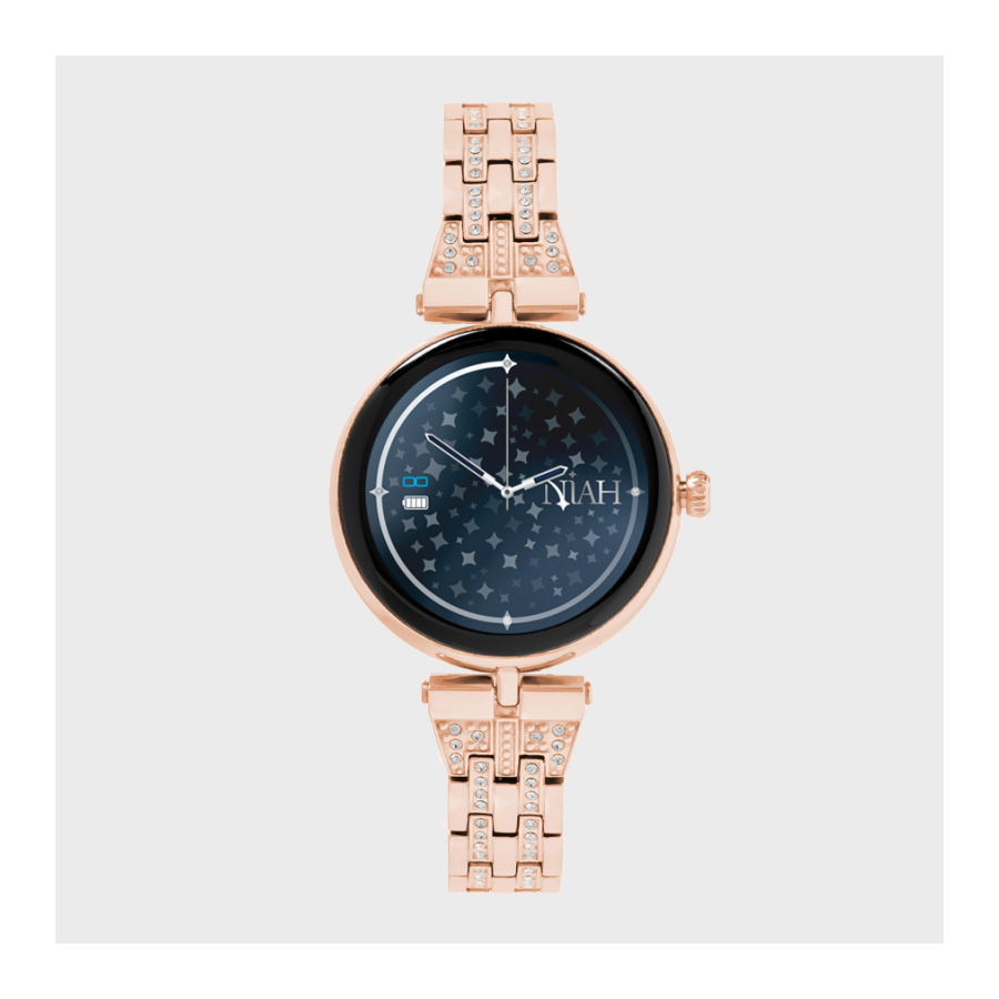 NIAH LYRA SMARTWATCH CON MAGLIA METALLICA MEDIA GOLD ROSE