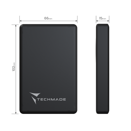 TECHMADE POWERBANK SLIM10000mah WIRELESS MAGNETICO PD 22.5 W