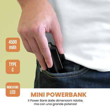 TECHMADE POWERBANK 4500MAH UFFICIALE MILAN TYPE-C CON STAND