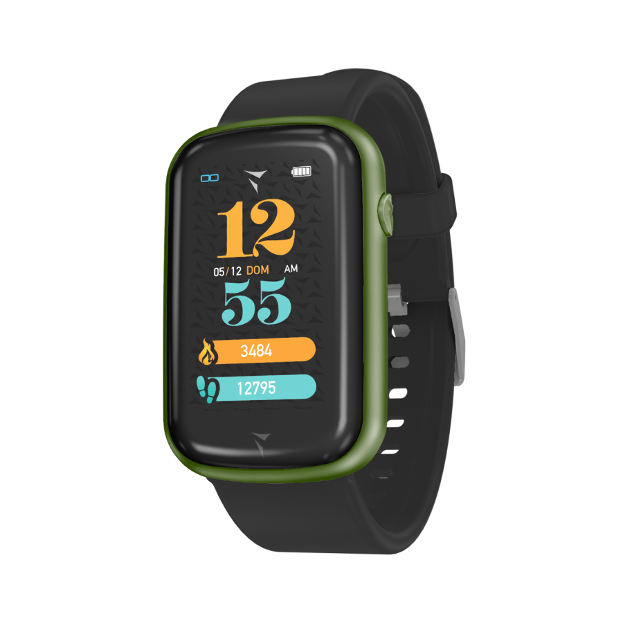 TECHMADE SMARTWATCH CASE GREEN SILICON BELT BLACK