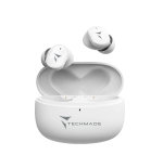 TECHMADE AURICOLARI WIRELESS STRONG SOUND,CUSTODIA INCLUSA,WHITE