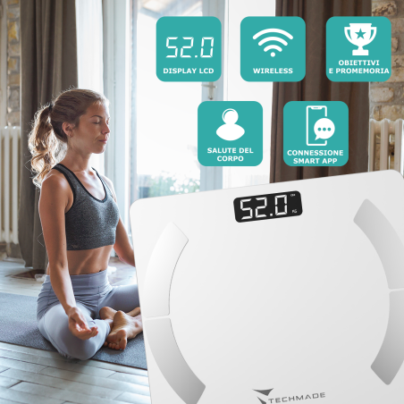 TECHMADE BILANCIA SMARTDIGITALE WHITE