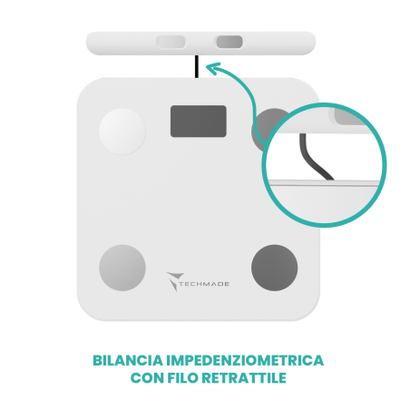 TECHMADE BILANCIA BODY FAT CON 8 ELETTRODI IMPENDEZIOMETRICA