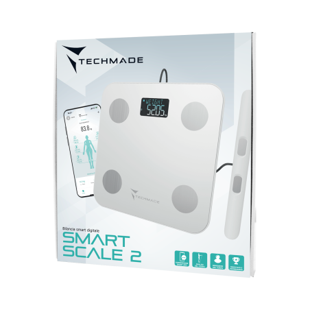 TECHMADE BILANCIA BODY FAT CON 8 ELETTRODI IMPENDEZIOMETRICA