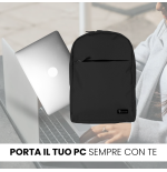 TECHMADE ZAINO PROFESSIONAL STYLE PER PC (30x12x43 CM) NERO